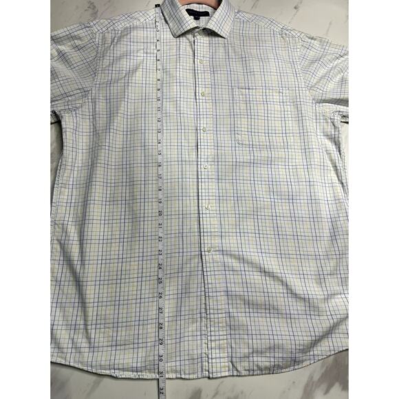 Tommy Hilfiger White with colored lines Mens Button Down Shirt Size16-16.5 32-33 - Picture 8 of 10